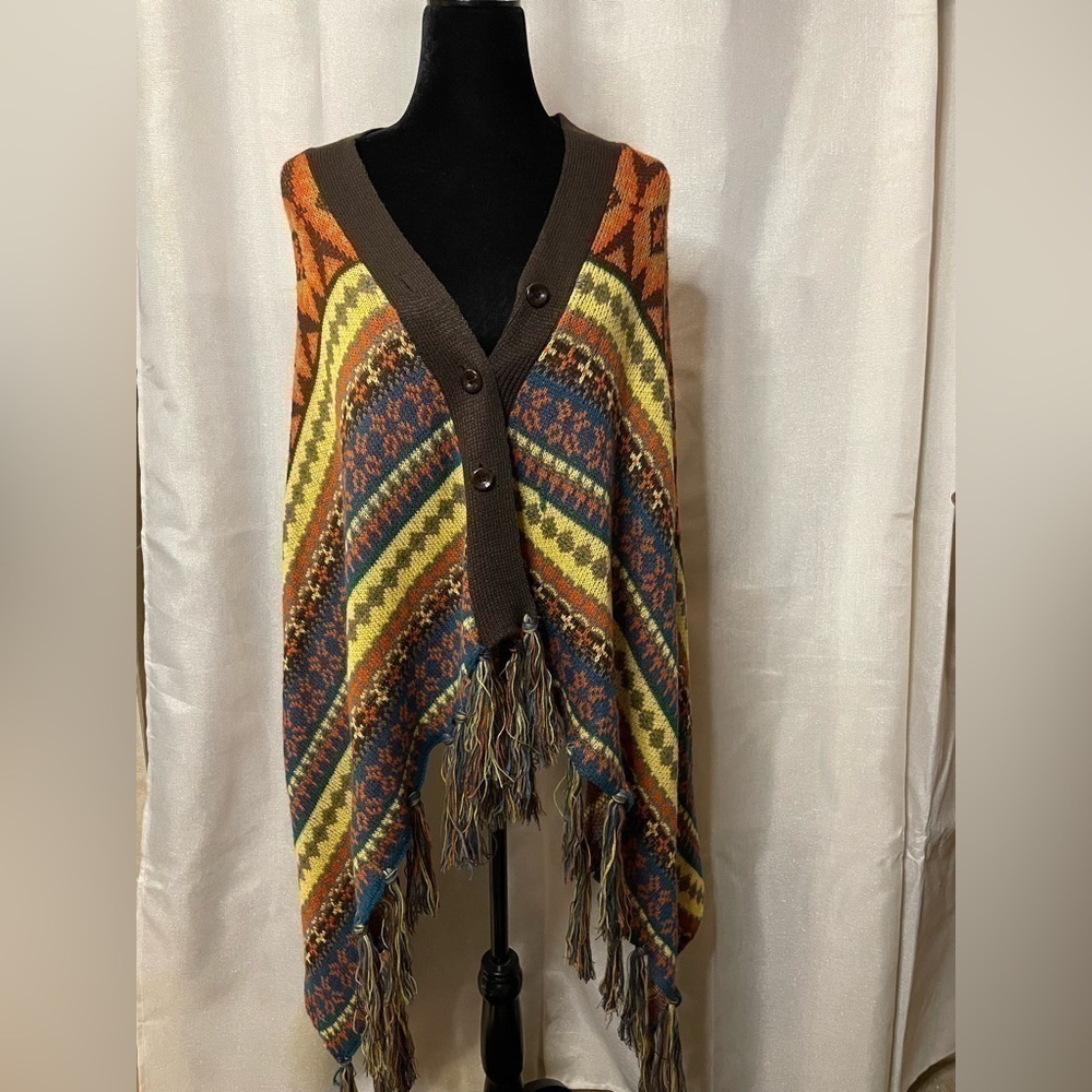 SIERRA FRINGE PONCHO. One size​​​​​​​​​​​​​​​​​​​​​​​​​​ - Picture 4 of 13